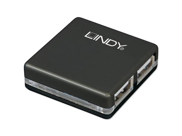 Lindy 42742, USB 2.0, 480 Mbit/s, Svart, 40 mm, 40 mm, 12 mm