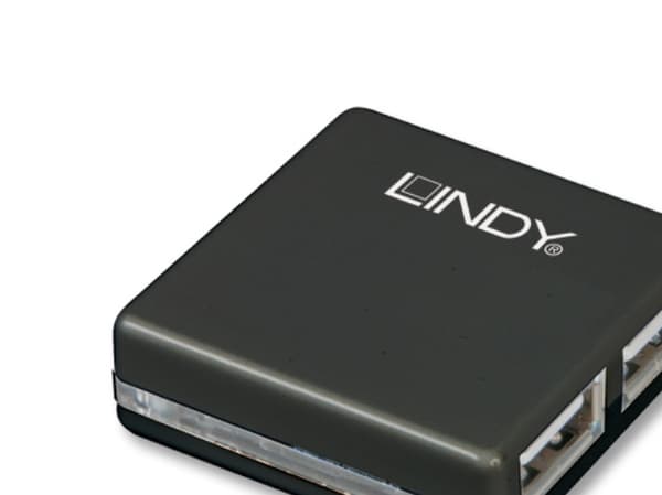 Lindy 42742, USB 2.0, 480 Mbit/s, Svart, 40 mm, 40 mm, 12 mm