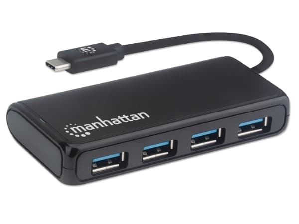 Manhattan 164924, USB 3.2 Gen 1 (3.1 Gen 1) Type-C, USB 3.2 Gen 1 (3.1 Gen 1) Type-A, 5000 Mbit/s, Svart, Akrylnitrilbutadienstyren (ABS), 0,135 m