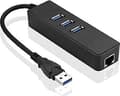 Miniatyrbild 4 av 4: MicroConnect - Hubb - 3 x USB 3.2 Gen 1 + 1 x 10/100/1000 - skrivbordsmodell
