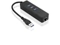 Miniatyrbild 2 av 4: MicroConnect - Hubb - 3 x USB 3.2 Gen 1 + 1 x 10/100/1000 - skrivbordsmodell
