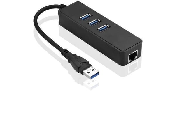 MicroConnect - Hubb - 3 x USB 3.2 Gen 1 + 1 x 10/100/1000 - skrivbordsmodell