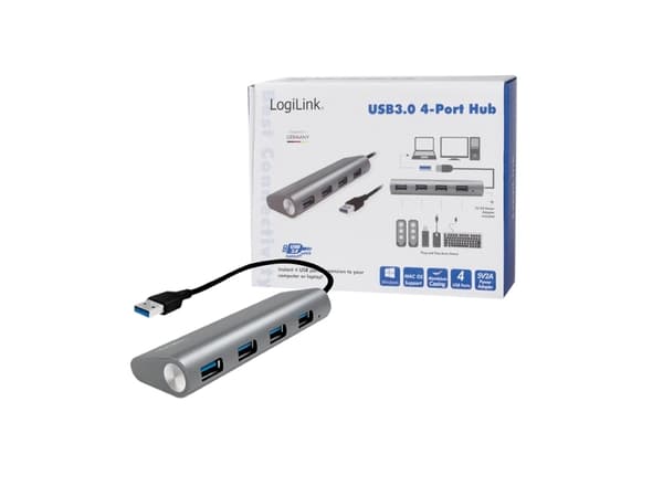 LogiLink UA0307, USB 3.2 Gen 1 (3.1 Gen 1) Type-A, USB 3.2 Gen 1 (3.1 Gen 1) Type-A, 5000 Mbit/s, Gjuten aluminium, Gjuten aluminium, CE, RoHS
