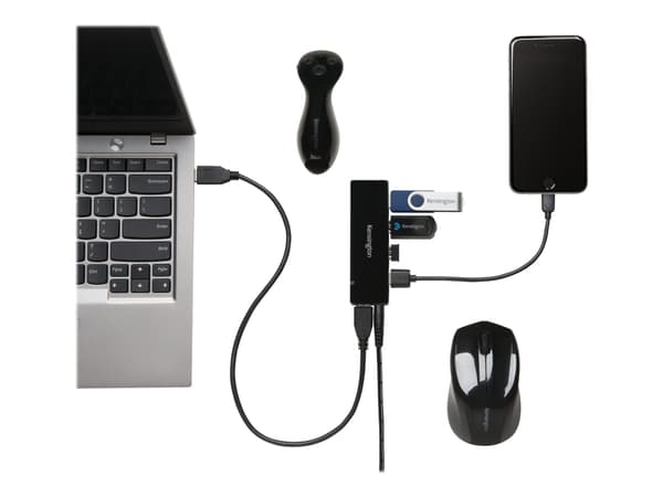 Kensington UH4000C - Hubb - 4 x SuperSpeed USB 3.0 - skrivbordsmodell
