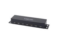 LogiLink USB 2.0 Hub 7-Port Metal - Hubb - 7 x USB 2.0 - skrivbordsmodell, väggmonterbar