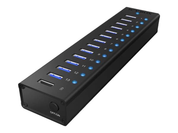 ICY BOX IB-AC6113 - Hub - 13 x SuperSpeed USB 3.0 - stasjonær