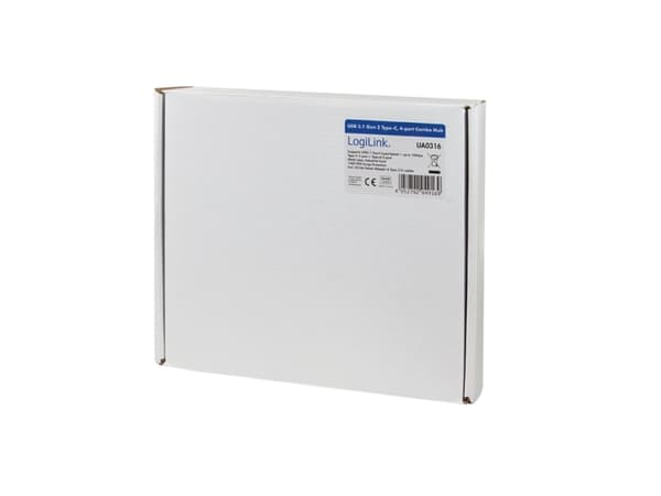 LogiLink UA0316, USB 3.2 Gen 1 (3.1 Gen 1) Type-C, USB 3.2 Gen 2 (3.1 Gen 2) Type-A, 10000 Mbit/s, Svart, Metall, 0,6 m, RoHS, CE