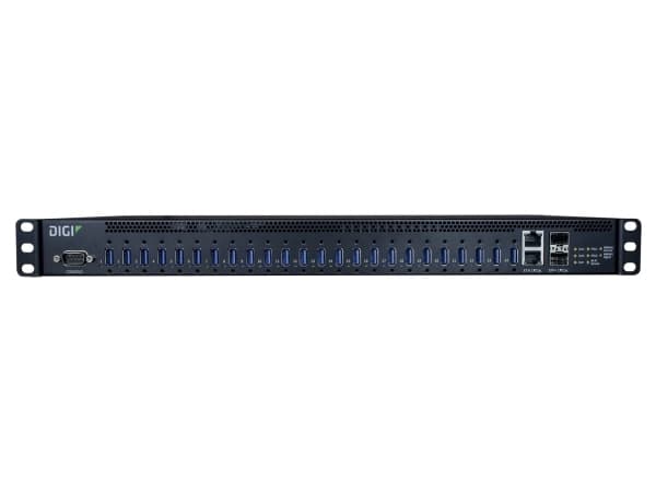 Digi AnywhereUSB 24 Plus - Hubb - Administrerad - 24 x USB 3.1 Gen 1 + 2 x 1 Gigabit / 10 Gigabit SFP+ - rackmonterbar - Växelström 100 - 240 V