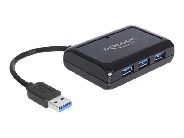 Delock USB 3.0 Hub 3 Port + 1 Port Gigabit LAN 10/100/1000 Mb/s - Nettverksadapter - USB 3.0 - 1GbE - 1000Base-T + 3 x USB 3.0