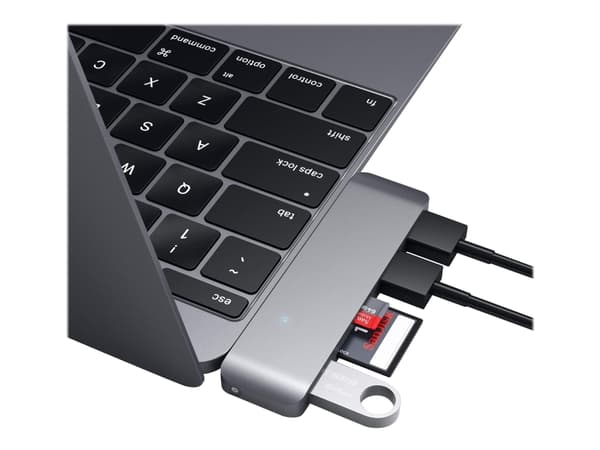 Satechi ST-TCUP, Harmaa, MicroSD (TransFlash), SD, USB 3.2 Gen 1 (3.1 Gen 1) Type-C, Alumiini, 84 mm, 27 mm
