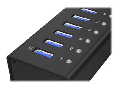 ICY BOX IB-AC618 - Hubb - 7 x SuperSpeed USB 3.0 - skrivbordsmodell