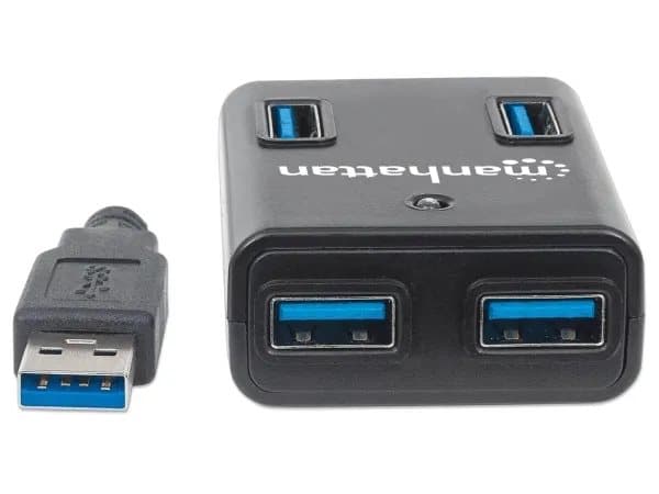 Manhattan 162296, USB 3.2 Gen 1 (3.1 Gen 1) Type-A, USB 3.2 Gen 1 (3.1 Gen 1) Type-A, 5000 Mbit/s, Musta, Muovi, FCC, CE, RoHS, WEEE