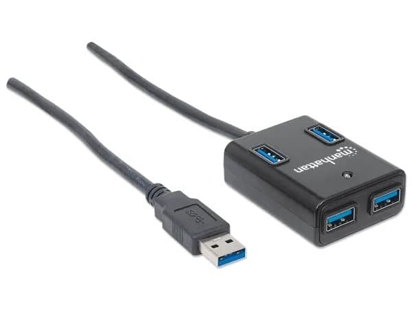 Manhattan 162296, USB 3.2 Gen 1 (3.1 Gen 1) Type-A, USB 3.2 Gen 1 (3.1 Gen 1) Type-A, 5000 Mbit/s, Musta, Muovi, FCC, CE, RoHS, WEEE