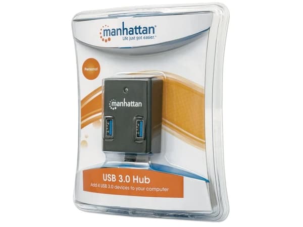 Manhattan 162296, USB 3.2 Gen 1 (3.1 Gen 1) Type-A, USB 3.2 Gen 1 (3.1 Gen 1) Type-A, 5000 Mbit/s, Sort, Plast, FCC, CE, RoHS, WEEE