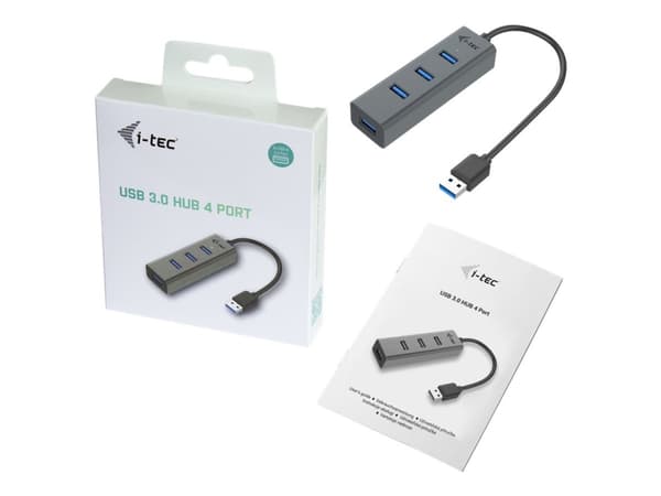 i-Tec USB 3.0 Metal Passive HUB - Hub - 4 x SuperSpeed USB 3.0 - skrivbord