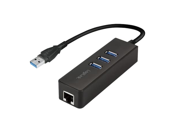 LogiLink UA0173A, USB 3.2 Gen 1 (3.1 Gen 1) Type-A, RJ-45, USB 3.2 Gen 1 (3.1 Gen 1) Type-A, 1000 Mbit/s, Sort, 0,21 m, IEEE 802.3, IEEE 802.3ab, IEE