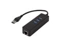Pikkukuva 1 / 5: LogiLink UA0173A, USB 3.2 Gen 1 (3.1 Gen 1) Type-A, RJ-45, USB 3.2 Gen 1 (3.1 Gen 1) Type-A, 1000 Mbit/s, Sort, 0,21 m, IEEE 802.3, IEEE 802.3ab, IEE