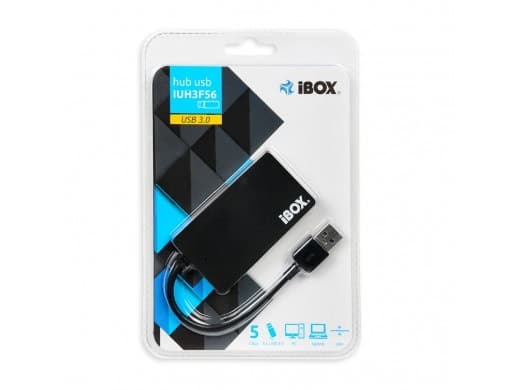 iBOX IUH3F56 - Hubb - 4 x SuperSpeed USB 3.0 - skrivbordsmodell