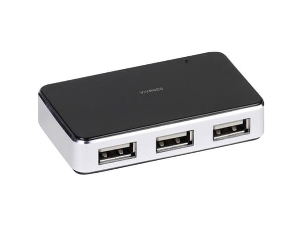 Vivanco IT USBHUB4PWR, USB 2.0, USB 2.0, 4800 Mbit/s, Svart, AC,USB, 110 - 240 V