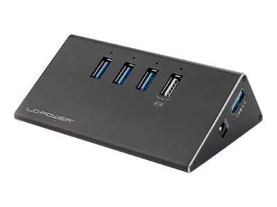 LC Power LC-HUB-ALU-2B-4 - Hubb - 3 x SuperSpeed USB 3.0 + 1 x SuperSpeed USB 3.0 (laddning) - skrivbordsmodell