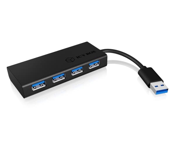 ICY BOX IB-AC6104-B - Hubb - 4 x SuperSpeed USB 3.0 - skrivbordsmodell