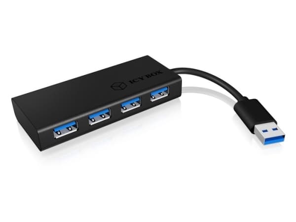 ICY BOX IB-AC6104-B - Hubb - 4 x SuperSpeed USB 3.0 - skrivbordsmodell