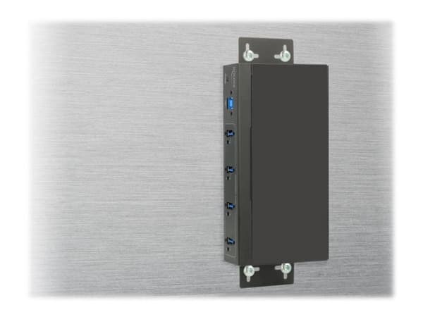 Delock External Industry Hub 4 x USB 3.0 Type-A with 15 kV ESD protection - Hubb - 4 x SuperSpeed USB 3.0 - väggmonterbar - likström