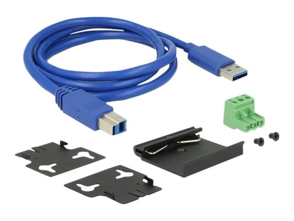Delock External Industry Hub 4 x USB 3.0 Type-A with 15 kV ESD protection - Hubb - 4 x SuperSpeed USB 3.0 - väggmonterbar - likström