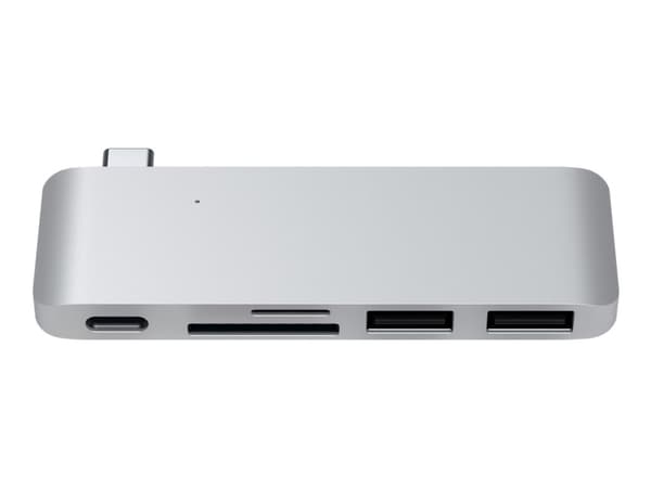 Satechi Type-C Pass Through USB Hub USB-C latausportilla - Hub - 2 x SuperSpeed USB 3.0 + 1 x SuperSpeed USB 3.0 (oplader) - pöytätietokoneet