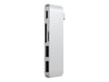 Pikkukuva 2 / 5: Satechi Type-C Pass Through USB Hub USB-C latausportilla - Hub - 2 x SuperSpeed USB 3.0 + 1 x SuperSpeed USB 3.0 (oplader) - pöytätietokoneet