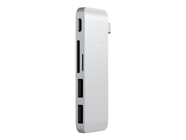Satechi Type-C Pass Through USB Hub USB-C latausportilla - Hub - 2 x SuperSpeed USB 3.0 + 1 x SuperSpeed USB 3.0 (oplader) - pöytätietokoneet