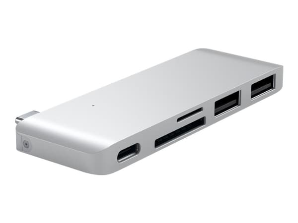 Satechi Type-C Pass Through USB Hub USB-C latausportilla - Hub - 2 x SuperSpeed USB 3.0 + 1 x SuperSpeed USB 3.0 (oplader) - pöytätietokoneet