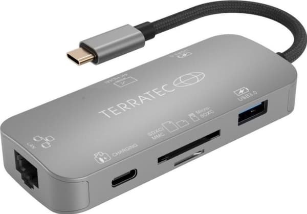Terratec Connect C8, USB 2.0 Type-C, Grå, USB 3.2 Gen 1 (3.1 Gen 1) Type-C, USB, Windows 10, 1 styck