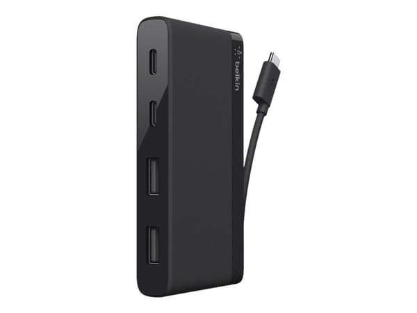 Belkin USB-C 4-Port Mini Hub - Hubb - 4 x SuperSpeed USB 3.0 - skrivbordsmodell