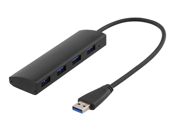 DELTACO UH-481 - Hubb - 4 x SuperSpeed USB 3.0 - skrivbordsmodell