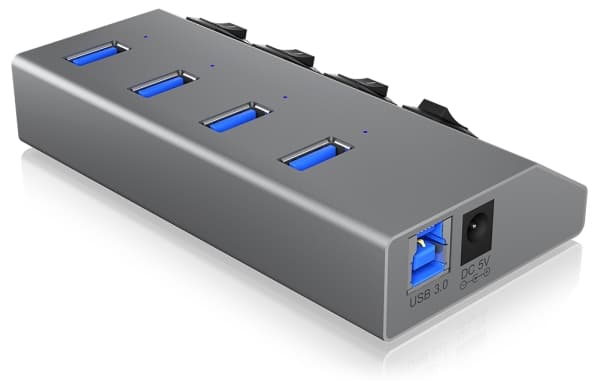 ICY BOX IB-HUB1405 - Hubb - 4 x SuperSpeed USB 3.0 - skrivbordsmodell