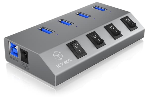 ICY BOX IB-HUB1405 - Hubb - 4 x SuperSpeed USB 3.0 - skrivbordsmodell
