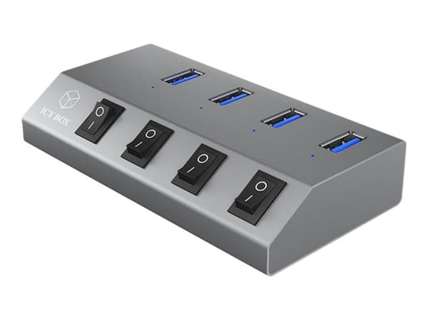 ICY BOX IB-HUB1405 - Hubb - 4 x SuperSpeed USB 3.0 - skrivbordsmodell