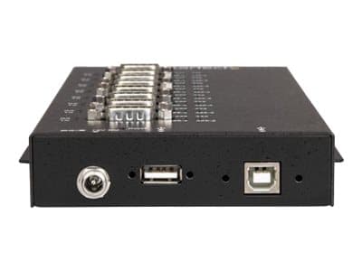 StarTech.com 8 Port Serial Hub USB to RS232/RS485/RS422 Adapter, Industrial USB 2.0 to DB9 Serial Converter Hub, IP30 Rated, Din Rail Mountable Metal
