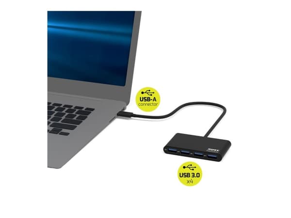 PORT Connect - Hubb - 4 x SuperSpeed USB 3.0 - skrivbordsmodell