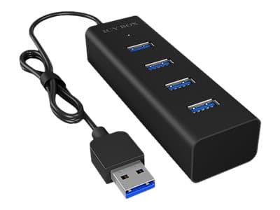 ICY BOX IB-HUB1409-U3 - Hubb - 4 x SuperSpeed USB 3.0 - skrivbordsmodell