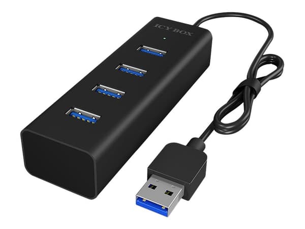 ICY BOX IB-HUB1409-U3 - Hubb - 4 x SuperSpeed USB 3.0 - skrivbordsmodell