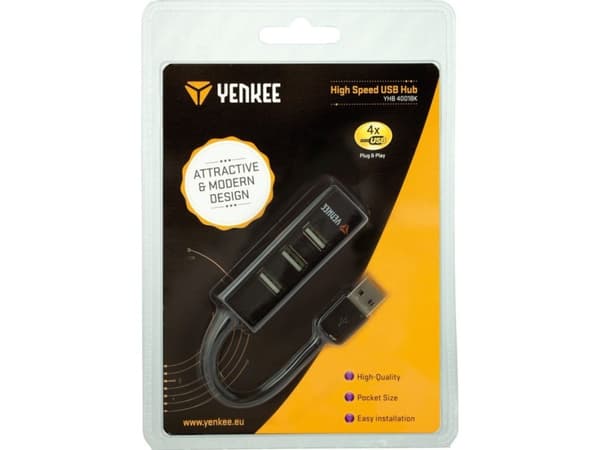 HUB USB Yenkee YHB 4001BK 4x USB-A 2.0 (45007826)