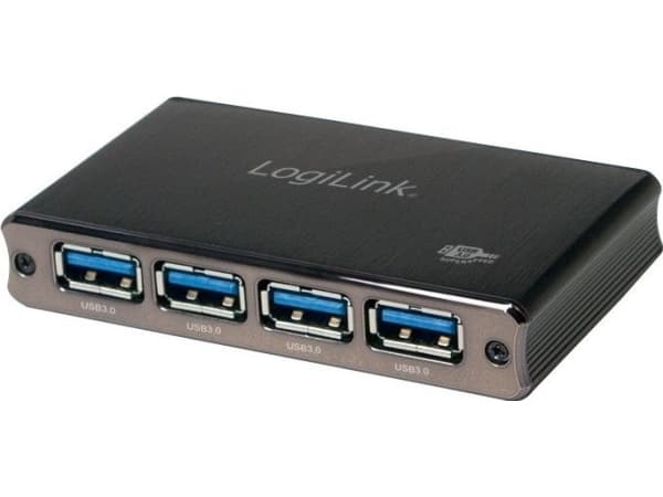 LogiLink UA0282, USB 3.2 Gen 1 (3.1 Gen 1) Micro-B, USB 3.2 Gen 1 (3.1 Gen 1) Type-A, 5000 Mbit/s, Svart, Gjuten aluminium, Kina