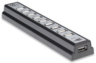 Manhattan 161572, USB 2.0, USB 2.0, 480 Mbit/s, Sort, Sølv, Plast, Kraft indikator