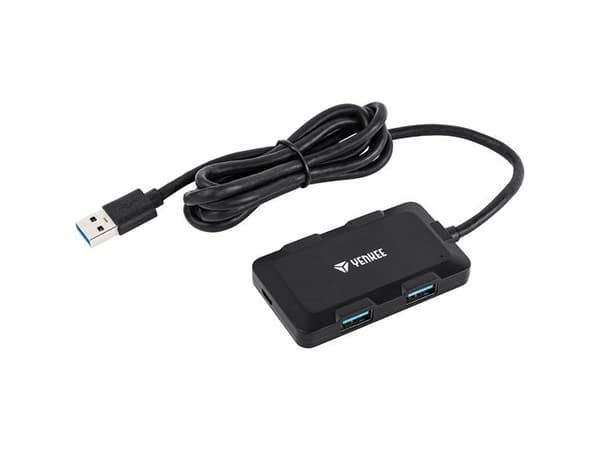 YENKEE YHB 4341BK - Hubb - 4 x SuperSpeed USB 3.0 - skrivbordsmodell