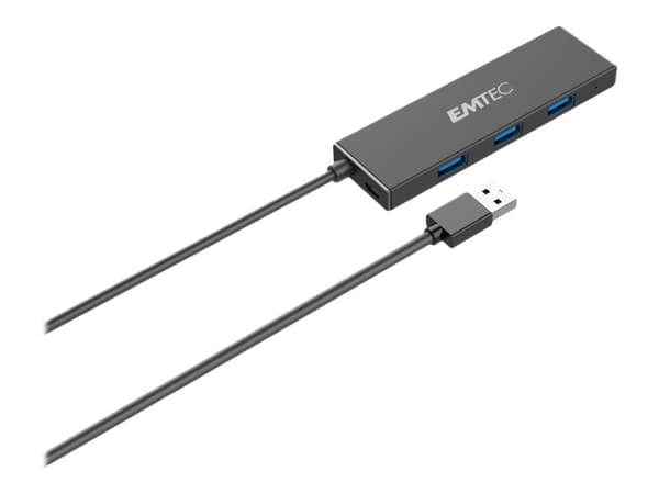 EMTEC Ultra Slim USB3.1 4-Port Hub T620A - Hubb - 4 x USB 3.1 Gen 1 - skrivbordsmodell