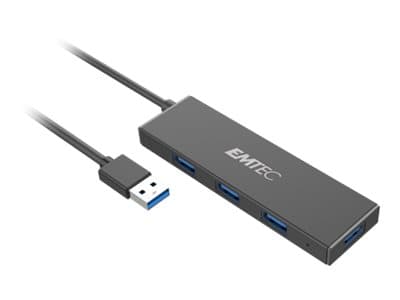 EMTEC Ultra Slim USB3.1 4-Port Hub T620A - Hubb - 4 x USB 3.1 Gen 1 - skrivbordsmodell
