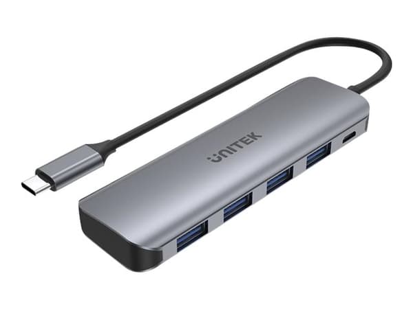 Unitek uHUB P5+ H1107A - Hub - 4 x USB 3.1 Gen 1 + 1 x mikro-USB - stasjonær