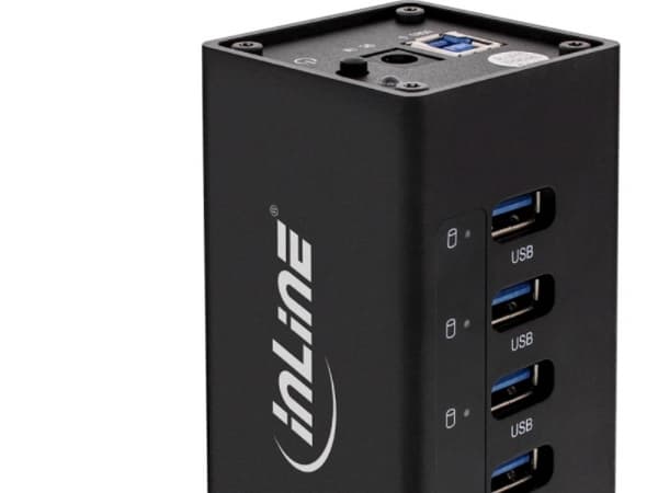 InLine 4043718214396, USB 3.2 Gen 1 (3.1 Gen 1) Type-A, USB 3.2 Gen 1 (3.1 Gen 1) Type-A, 5000 Mbit/s, Svart, Gjuten aluminium, 1 m